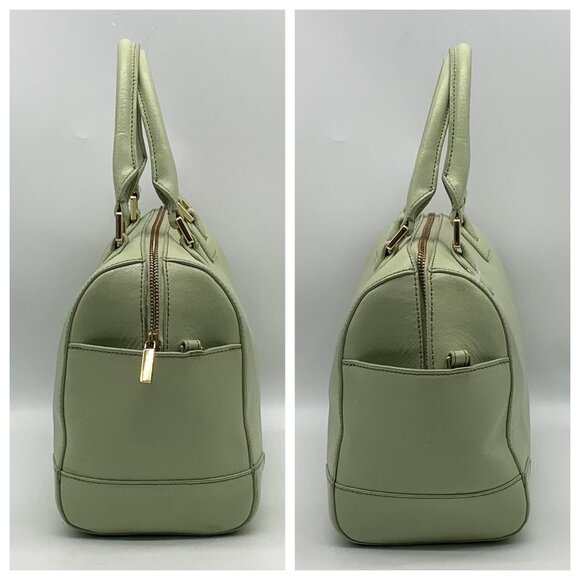 Tory Burch Robinson Middy Mint Julep Green Saffiano Leather Satchel - Picture 3 of 12